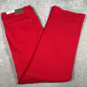 Judy Blue Straight Garment Dyed Jeans Womens 15/32 (FITS 34 X 32) Red Denim NEW
